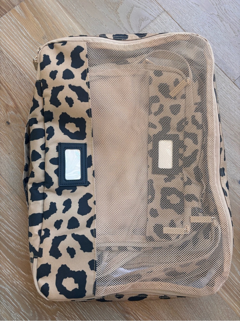 CALPAK 4 piece Leopard Print Travel Packing Cubes - Beige & Black - Picture 2 of 2